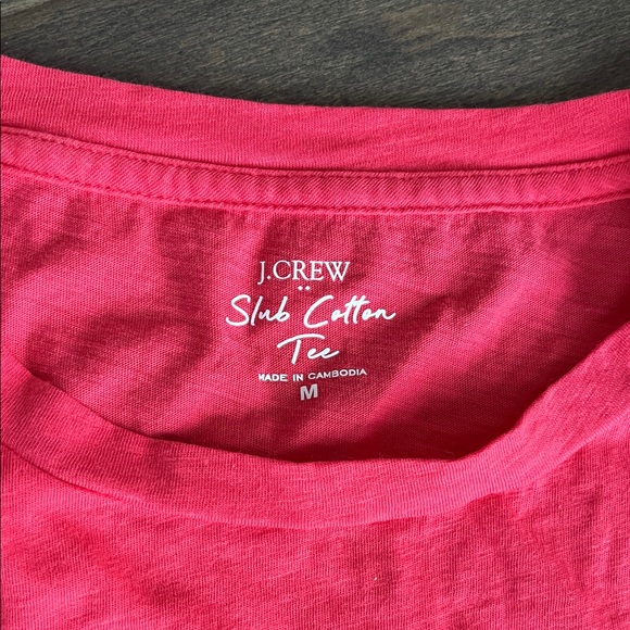 J. Crew Slub Cotton Tee in Bright Pink - Picture 2 of 2